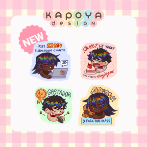 "Calen & Marshy" Sticker Set Glitter Vinyl