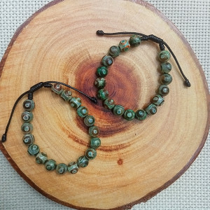 Green Agate Tibetan dZi Bracelet