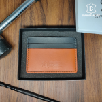 Brown Slim Card Holder 3-4 card slot - Leather Wallet - Made with Veg tanned leather full grain